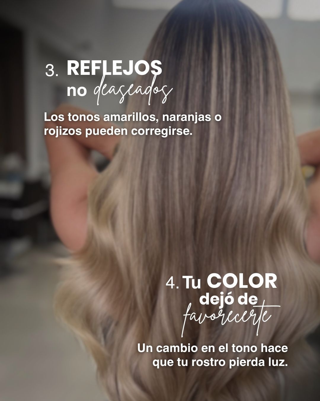 Collage de tonos rubios: platino, champán, dorado y miel